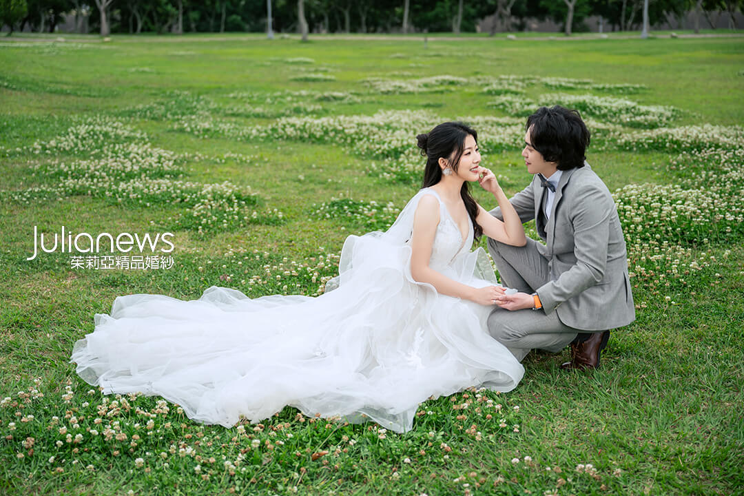台中婚紗 白紗 草地